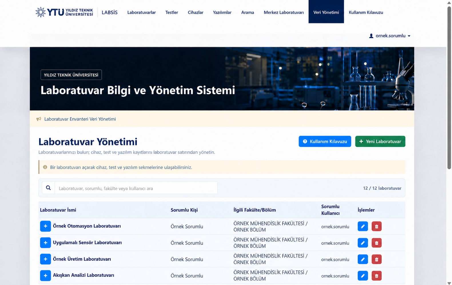 Masaüstünde laboratuvar yönetimi listesi